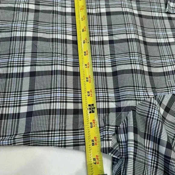 Peter Millar Mens XL Gray Blue Plaid 100% Cotton Button Up Long Sleeve Shirt - Picture 5 of 8